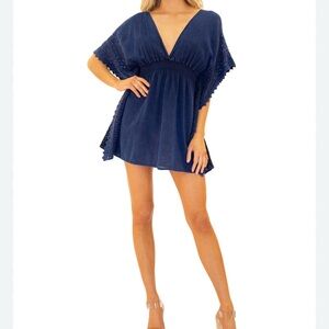 Sea spice ,Elegant Navy Swim Cover-Up